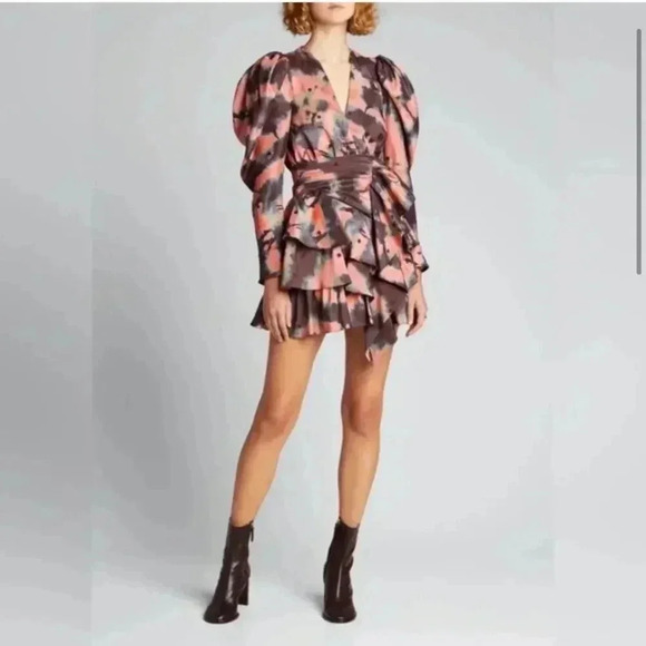 NWT Ulla Johnson Semira Silk‎ Tie-Dyed Mini Dress size 0 - Picture 5 of 12